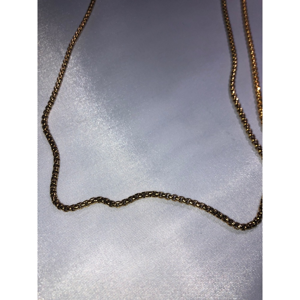Lot of 4 Gold Tone Necklaces Assorted Chains Box Rope Cable Minimalist Layering - Picture 2 of 9
